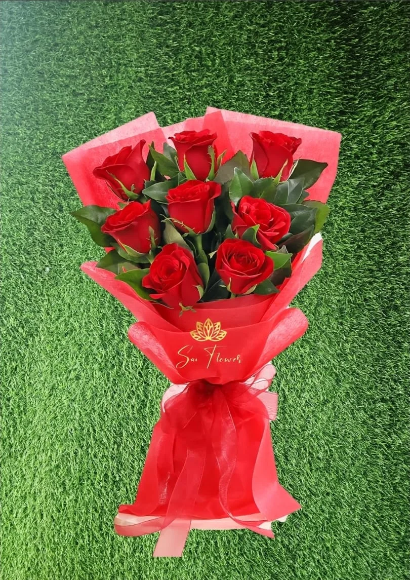 Premium Red Rose Bouquet – Luxury Romantic Fresh Flower Arrangement by "Sai Flower"