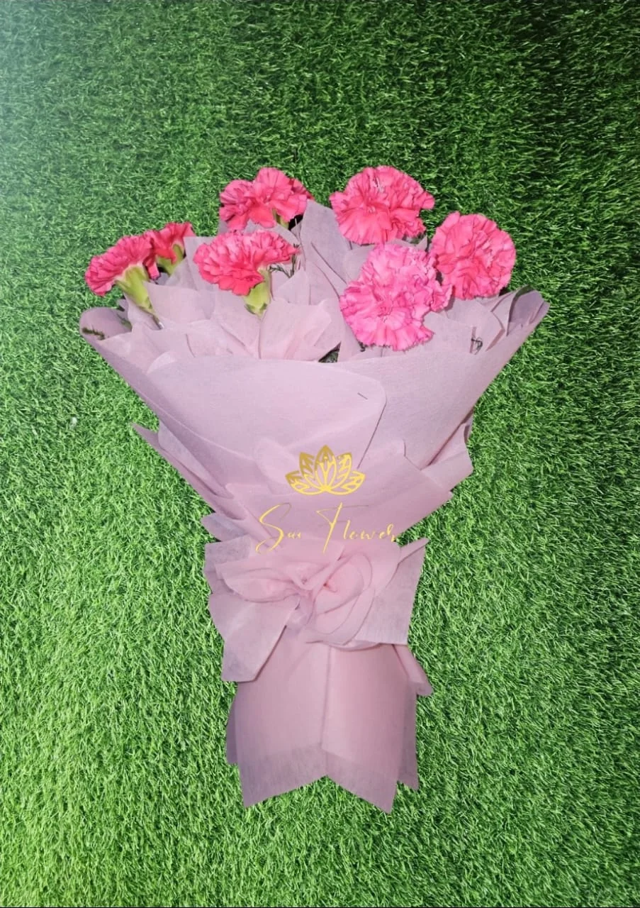 Premium Pink Carnation Bouquet – Elegant Fresh Flower Arrangement for Gifting