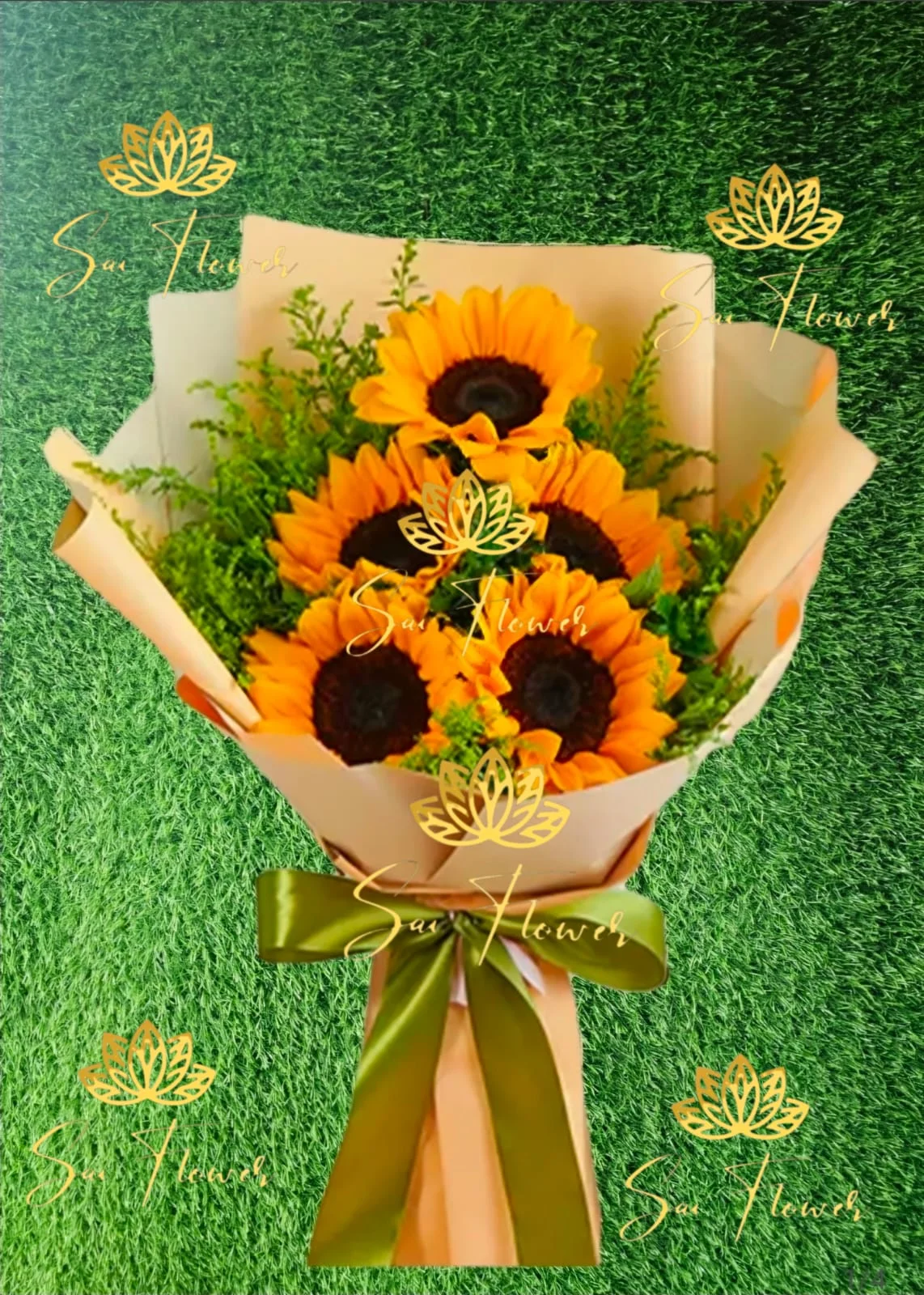 Golden Sunflower Garden Bouquet