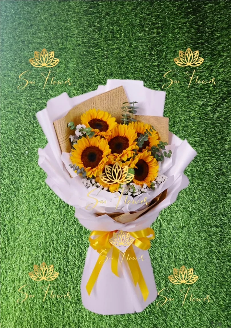 Golden Sunflower Delight Bouquet