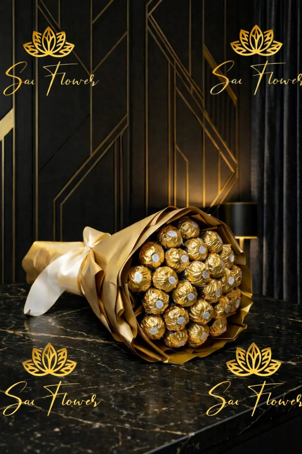 Golden Indulgence: Premium Ferrero Rocher Chocolate Bouquet | Delhi Florist